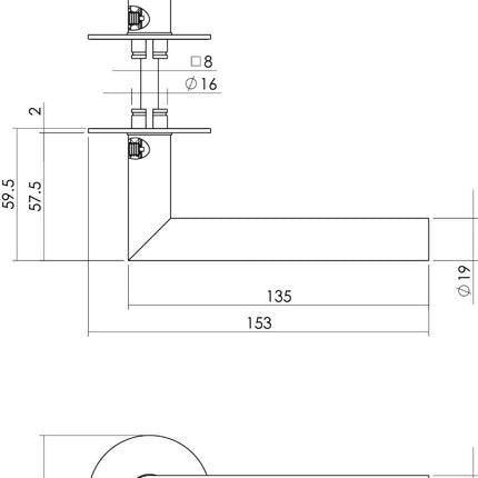 Intersteel Deurkruk Jura met zelfklevend rozet rvs - Doika - Deurkrukken op rozet - Intersteel - 8714186562376 - 35,158,302