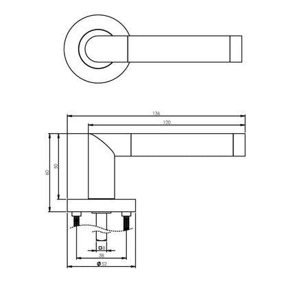 Intersteel Deurkruk Nicol op rozet chroom - Doika - Deurkrukken op rozet - Intersteel - 8714186144053 - 16,168,502