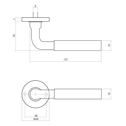 Intersteel Deurkruk Palma met rozet ø49x7mm verdekt messing getrommeld - Doika - Deurkrukken op rozet - Intersteel - 8714186485736 - 11,021,502