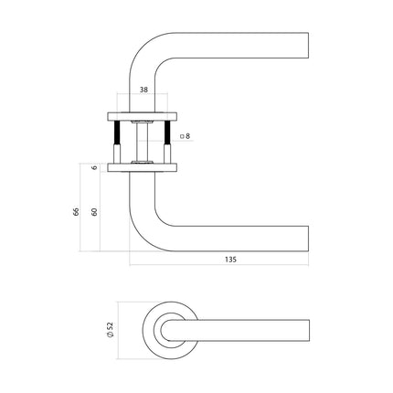 Intersteel Deurkruk Q 02 op rozet verdekt ø52x6mm PVD antraciet - Doika - Deurkrukken op rozet - Intersteel - 8714186695074 - 1,329,102,202