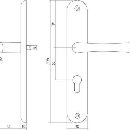 Intersteel Deurkruk Saturnus op schild profielcilindergat 55 mm messing gelakt - Doika - Deurkrukken op schild - Intersteel - 8714186043424 - 13,019,829