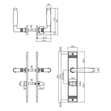 Intersteel Deurkruk Ton Basic met schild WC63/8mm nikkel mat - Doika - Deurkrukken op schild - Intersteel - 8714186489499 - 19,023,865