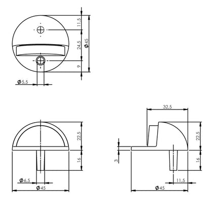 Intersteel Deurstop bolrond chroom - Doika - Deurstoppers - Intersteel - 8714186023655 - 16,442,020