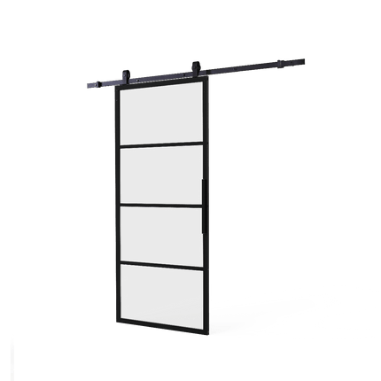 Intersteel DIY - schuifdeur Cubo zwart incl. matglas 2350x980x28mm + zwart ophangsysteem Basic Top - Doika - DIY - schuifdeuren - Intersteel - 8714186539071 - 23,491,603