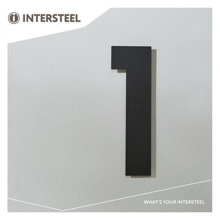 Intersteel Huisnummer 1 XL hoogte 30 cm rvs/mat zwart - Doika - Huisnummer - Intersteel - 8714186503287 - 23,402,111