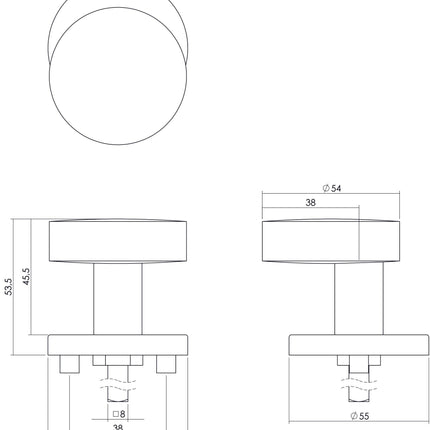 Intersteel Knop rond verkropt rvs geborsteld - Doika - Voordeurknoppen - Intersteel - 8714186163719 - 35,218,630