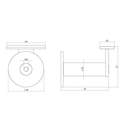 Intersteel Leuninghouder zwaar met vlak zadel rvs geborsteld - Doika - Leuninghouders - Intersteel - 8714186047804 - 35,730,051