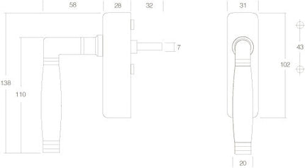 Intersteel Raamkruk Ton 222 afsluitbaar nikkel/ebben hout - Doika - Raamkrukken - Intersteel - 8714186116418 - 18,661,640