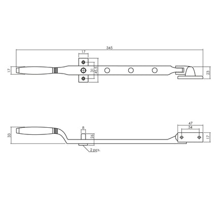 Intersteel Raamuitzetter Ton met stelpennen chroom / ebbenhout - Doika - Raamuitzetters - Intersteel - 8714186473283 - 16,561,481