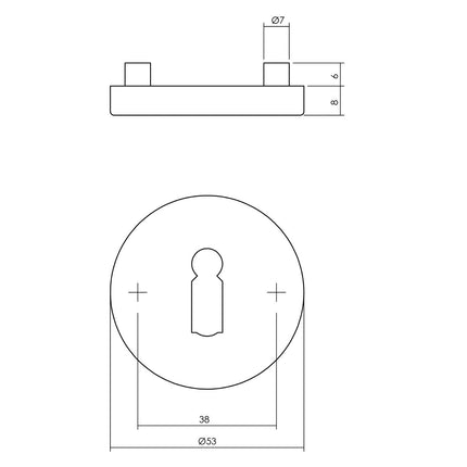 Intersteel Rozet met sleutelgat ø53x8 mm antracietgrijs - Doika - Rozetten - Intersteel - 8714186549421 - 29,351,216