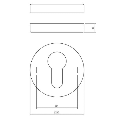 Intersteel Rozet profielcilindergat rond verdekt chroom - Doika - Rozetten - Intersteel - 8714186648407 - 16,315,687