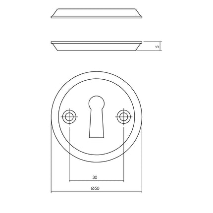 Intersteel Rozet sleutelgat schroefgat nikkel - Doika - Rozetten - Intersteel - 8714186648513 - 18,317,386