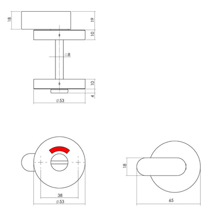 Intersteel Rozet toilet - /badkamersluiting comfortknop rond verdekt rvs geborsteld - Doika - Rozetten - Intersteel - 8714186483619 - 35,340,160