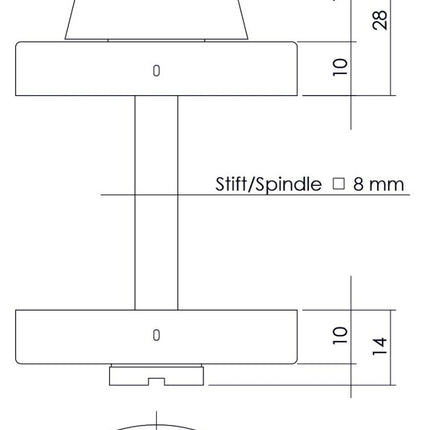 Intersteel Rozet toilet - /badkamersluiting rond verdekt rvs geborsteld 8 mm - Doika - Rozetten - Intersteel - 8714186039885 - 35,341,060