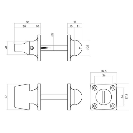 Intersteel Rozet toilet - /badkamersluiting vierkant basic nikkel - Doika - Rozetten - Intersteel - 8714186378274 - 18,318,361