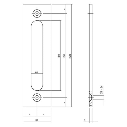 Intersteel Schuifdeurkom opschroevend 220x60x6 mm zwart - Doika - Schuifdeurkommen - Intersteel - 8714186527054 - 23,450,161