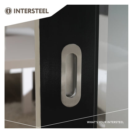 Intersteel Schuifdeurkom ovaal 120x40mm blind rvs geborsteld - Doika - Schuifdeurkommen - Intersteel - 8714186104644 - 35,447,681