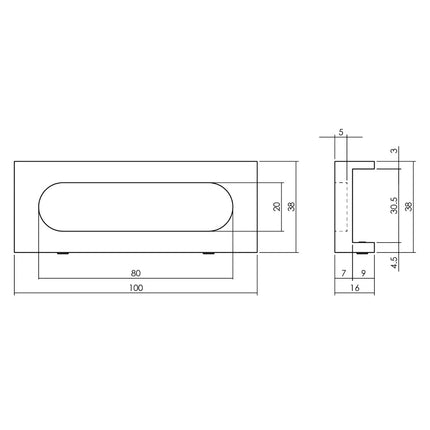 Intersteel Schuifdeurkom voor DIY - schuifdeur Cubo 100x35 mm zwart - Doika - Schuifdeurkommen - Intersteel - 8714186538654 - 23,450,162