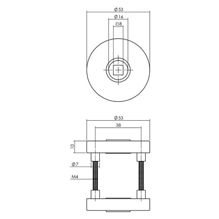 Intersteel Set achterdeurbeslag rond SKG*** met kerntrekbeveiliging rvs geborsteld - Doika - Achterdeurbeslag op rozet - Intersteel - 8714186540022 - 35,405,715