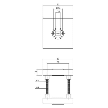 Intersteel Set achterdeurbeslag vierkant SKG*** met kerntrekbeveiliging rvs geborsteld - Doika - Achterdeurbeslag op rozet - Intersteel - 8714186539996 - 35,405,725