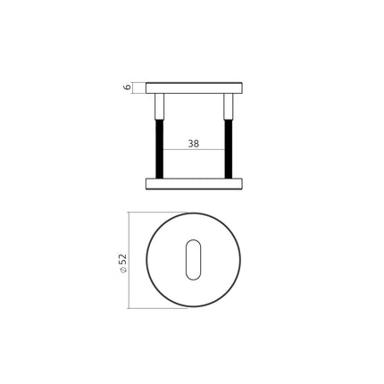 Intersteel Sleutelrozetten verdekt ø52x6mm rvs - Doika - Rozetten - Intersteel - 8714186695647 - 1,335,102,086