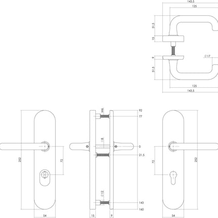 Intersteel Veiligheidsbeslag kerntrekbeveiliging profielcilindergat ovaal chroom 72 mm - Doika - Achterdeurbeslag op schild - Intersteel - 8714186428207 - 0016.382136Z