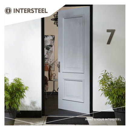 Intersteel Veiligheidsbeslag SKG*** met kerntrekbeveiliging profielcilindergat 72 mm voordeurbeslag rechthoekig rvs geborsteld - Doika - Voordeurbeslag op schild - Intersteel - 8714186428191 - 0035.396236Z