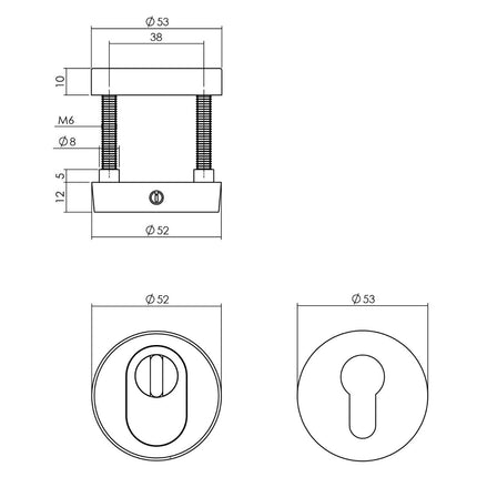 Intersteel Veiligheidsrozet SKG*** kerntrekbeveiliging mat zwart - Doika - Veiligheidsrozetten - Intersteel - 8714186400890 - 23,375,561