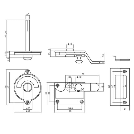 Intersteel WC - overslag met bocht rood / groen chroom - Doika - Rozetten - Intersteel - 8714186519660 - 16,370,006