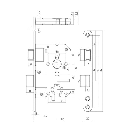 Intersteel Woningbouw cilinder dag - en nachtslot zwart 55 mm - Doika - Woningbouwsloten - Intersteel - 8714186463093 - 94,954,729