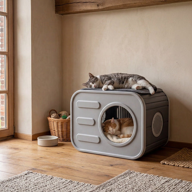 Kattenhuis Mila Grijs - Doika - Kattenhuis - Practo Home - 5414045050688 - DH203G