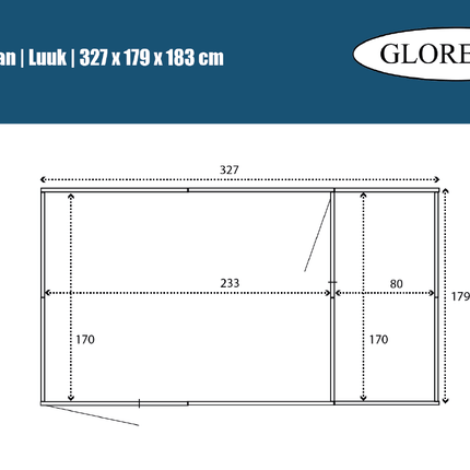 Kippenhok Luke 327 x 179 x 183 cm - Geïmpregneerd hout - Doika - Kippenhok - Glorenza - 8720094051239 - 8720094051239