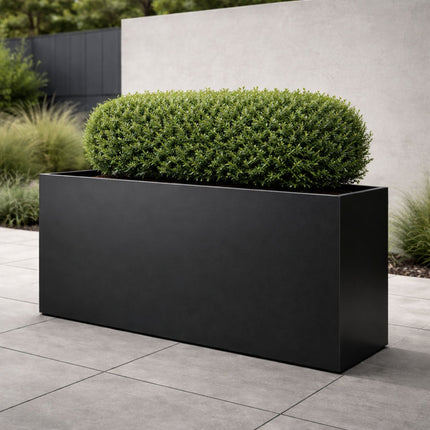 Langwerpige aluminium plantenbak 150x30x80 cm - Gitzwart (RAL 9005)