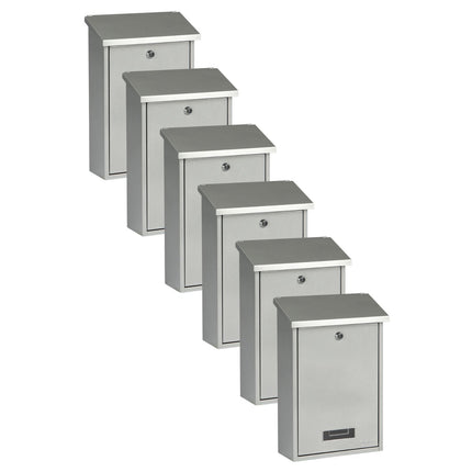 Practo Garden Brievenbussen Dublin zilvergrijs | Set van 6 stuks - Doika - Brievenbusset - Practo Garden -  - 6 stuks van B311A