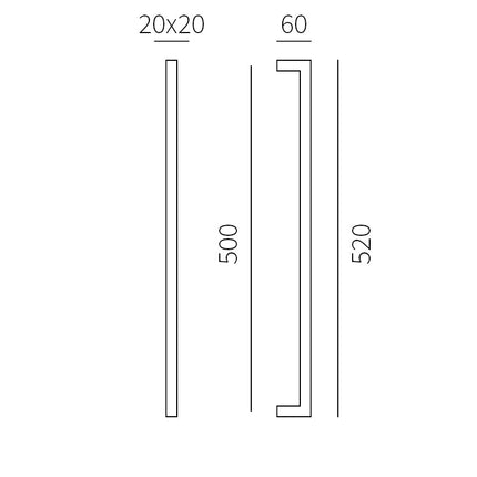 Shuffle Handgreep Denver 20 x 500 mm Zwart - Doika - Deurgrepen - Shuffle - 8717727192230 - 62500530