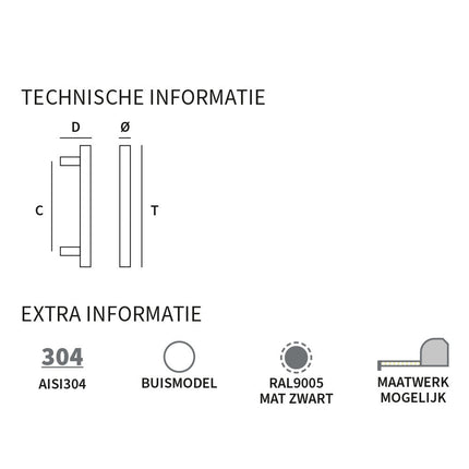 Shuffle Handgreep Frankfurt 30 x 1000 x 1160 mm Zwart - Doika - Deurgrepen - Shuffle - 8717727192438 - 62523040