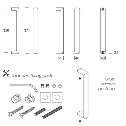 Shuffle Handgreep Moskou 40 x 22 x 350 mm Puurzwart - Doika - Deurgrepen - Shuffle - 8717727163056 - 62507000