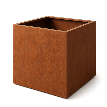 Vierkante cortenstalen plantenbak met bodem 80x80x80 cm - Doika - Plantenbak - Geroba -  - QuadraB6