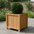 Vierkante Hardhouten plantenbak met poten 80x80x80 cm - Doika - Plantenbak - Geroba -  - FUSTAH5