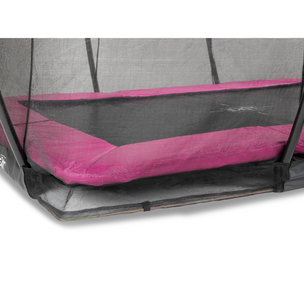 EXIT Silhouette inground trampoline 244x366cm met veiligheidsnet - roze