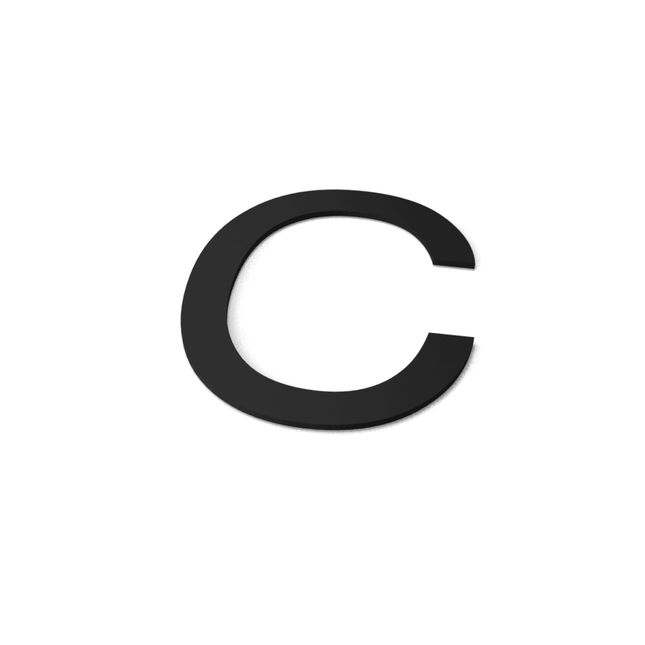 C RAL 9005 (lettertype: Arial) - Doika - Huisnummer - Huisnummer - RALLC2