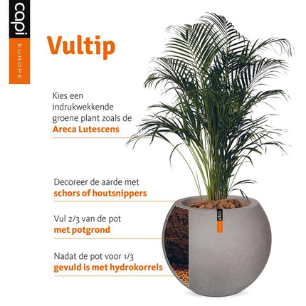 Capi Europe Pot bol Tube NL Ø35 x H34 cm donkergrijs - Doika - Plantenbak - Capi Europe - 8716443099397 - KDGT932