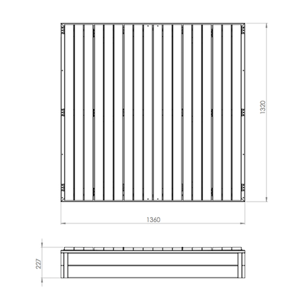 EXIT Aksent houten zandbak 136x132cm - Doika BV - Zandbakken - EXIT Toys - 8718469467471 - 52.05.02.05