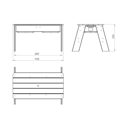 EXIT Aksent zand- en watertafel met parasol en tuingereedschap - Doika BV - Zand- en watertafels - EXIT Toys - 8718469468430 - 52.05.05.45