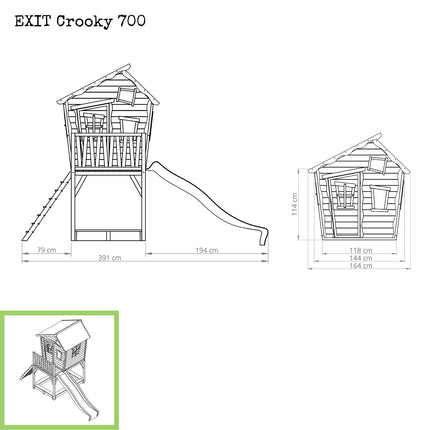 EXIT Crooky 700 houten speelhuis - grijsbeige - Doika BV - Crooky speelhuisjes - EXIT Toys - 8717703021387 - 50.47.00.00