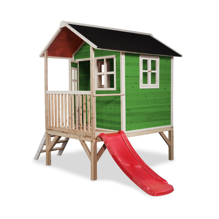 EXIT Loft 300 houten speelhuis - groen - Doika BV - Loft speelhuisjes - EXIT Toys - 8718469460274 - 50.03.12.00