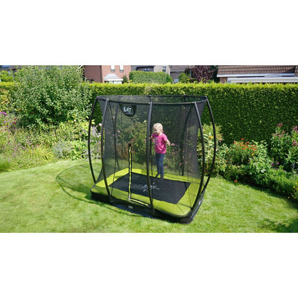 EXIT Silhouette inground trampoline 153x214cm met veiligheidsnet - groen - Doika BV - Trampoline - EXIT Toys - 8720088262474 - 12.95.57.40