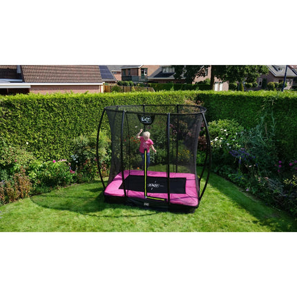 EXIT Silhouette inground trampoline 153x214cm met veiligheidsnet - roze - Doika BV - Trampoline - EXIT Toys - 8720088262481 - 12.95.57.60