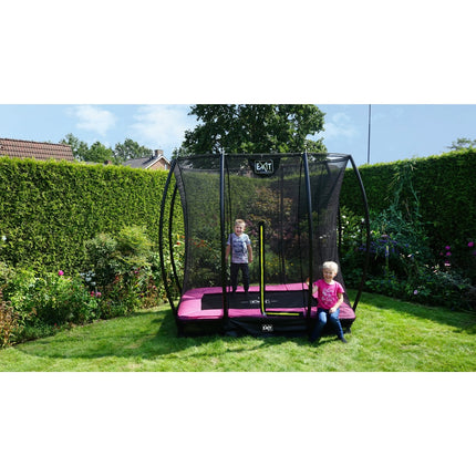 EXIT Silhouette inground trampoline 153x214cm met veiligheidsnet - roze - Doika BV - Trampoline - EXIT Toys - 8720088262481 - 12.95.57.60