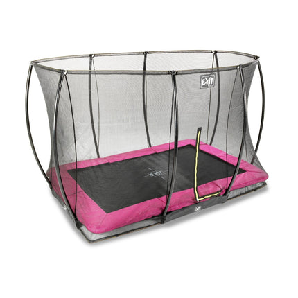 EXIT Silhouette inground trampoline 244x366cm met veiligheidsnet - roze - Doika BV - Trampoline - EXIT Toys - 8719743250673 - 12.95.82.60